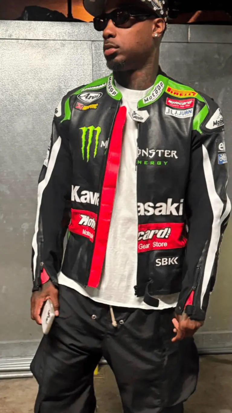 MotoGP Gears customer wearing motorcycle jacket