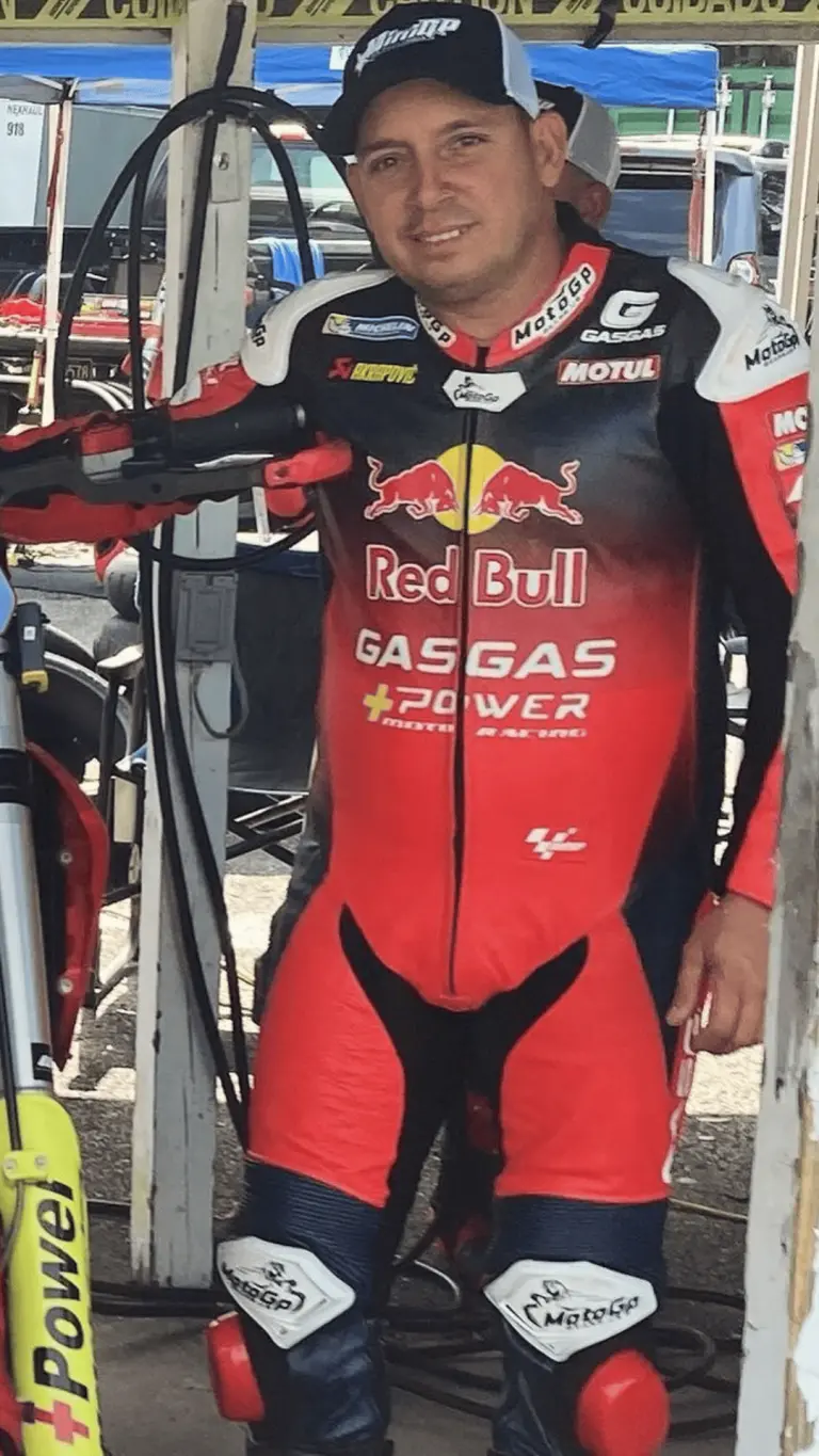 MotoGP Gears customer wearing riding gear