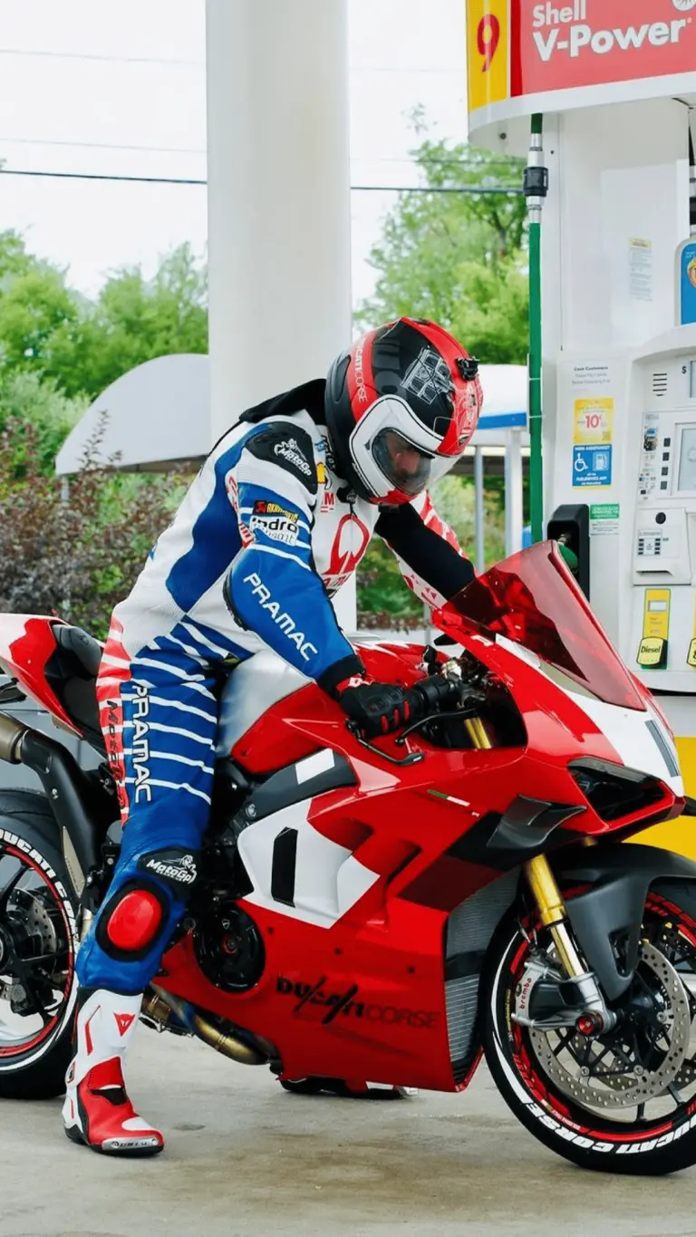 MotoGP Gears customer wearing racing jacket