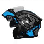 NEW JIEKAI JK-902 Dual Visor Motorcycle Helmet – Blue Black Grey | DOT Approved