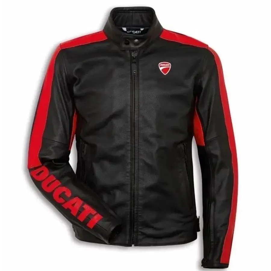 Veste en Cuir Ducati Corse C6 Homme Noire