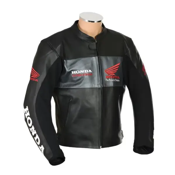 Honda Motorrad Lederjacke – Rindsleder Racing Biker Jacke mit CE-Schutz
