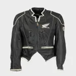 Honda x Suomy 2007 Schwarze Motorrad Lederjacke