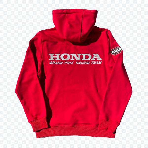 1989 Honda Grand Prix Racing Team Rotes Hoodie – Offizielle Rennbekleidung