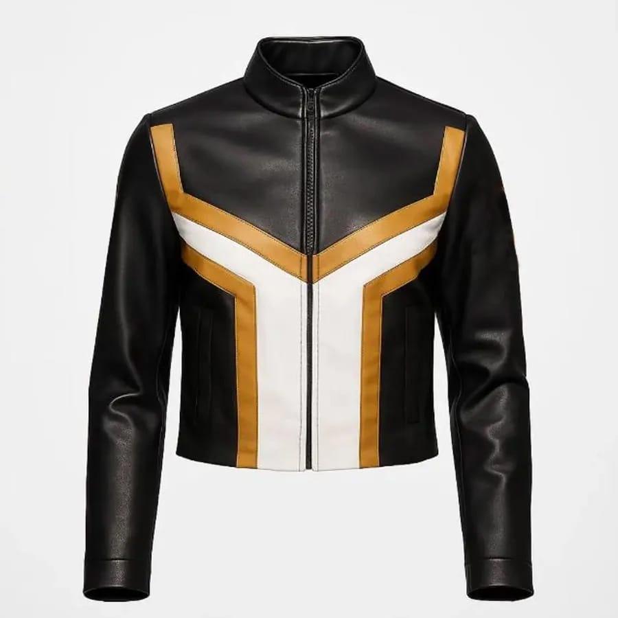 Hawk-Girl Cropped Leather Jacket