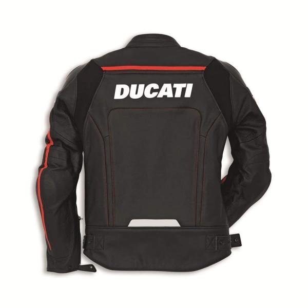 Veste Moto Ducati en Cuir de Vachette avec Protection CE