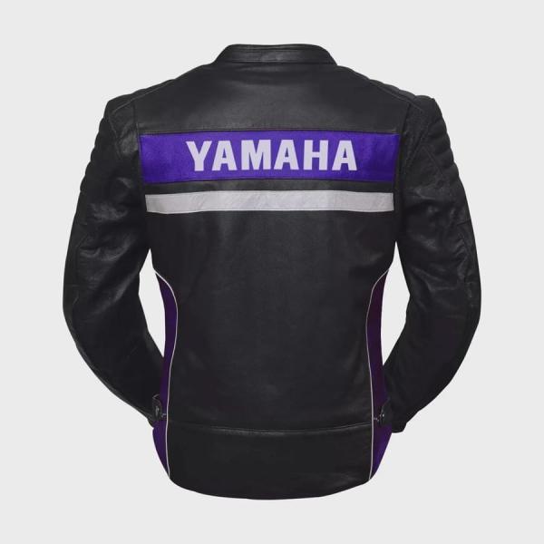 Handgefertigte Yamaha Biker Lederjacke aus Rindsleder