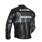 Chaqueta de Cuero Honda para Motocicleta – Equipamiento Racing en Piel con Protección CE
