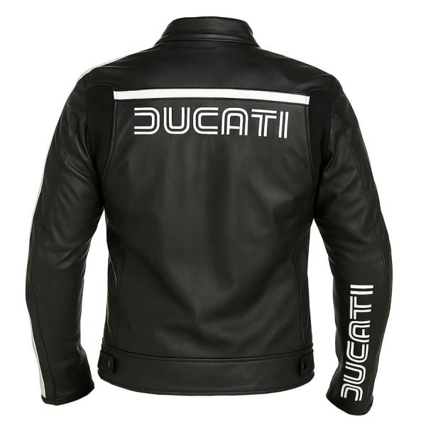 Ducati 80er Herren Schwarze Leder-Motorradjacke