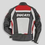 Giacca Moto in Pelle Ducati Corse Artigianale – Nero, Bianco & Rosso