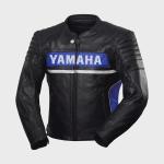 Handgefertigte Yamaha Biker Lederjacke aus Rindsleder