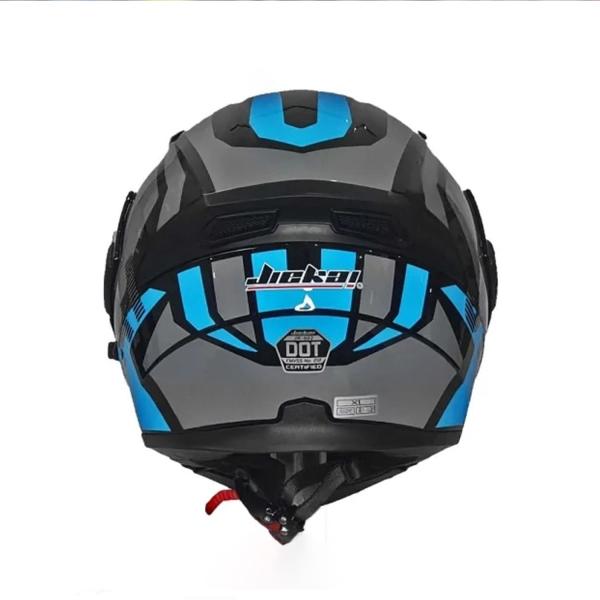 NEW JIEKAI JK-902 Dual Visor Motorcycle Helmet – Blue Black Grey | DOT Approved