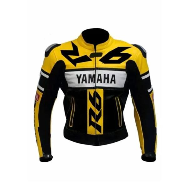 Schwarz-Gelbe Hochleistungs Leder Motorrad Rennjacke