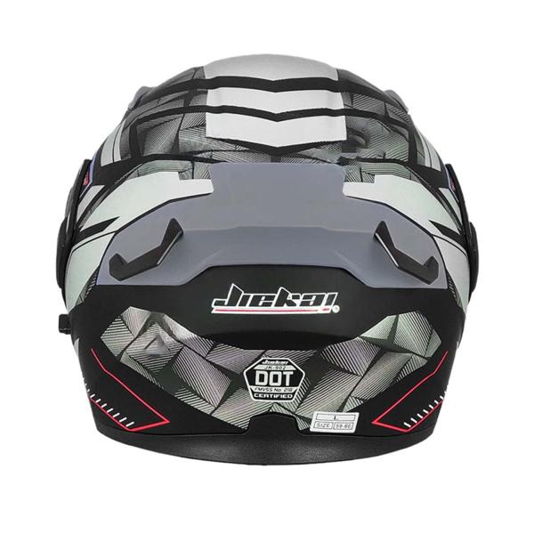 Casco Moto Modulabile Jiekai JK902 Grigio Astratto – Certificato DOT | Doppia Visiera | Bluetooth Ready | Comfort Ventilato