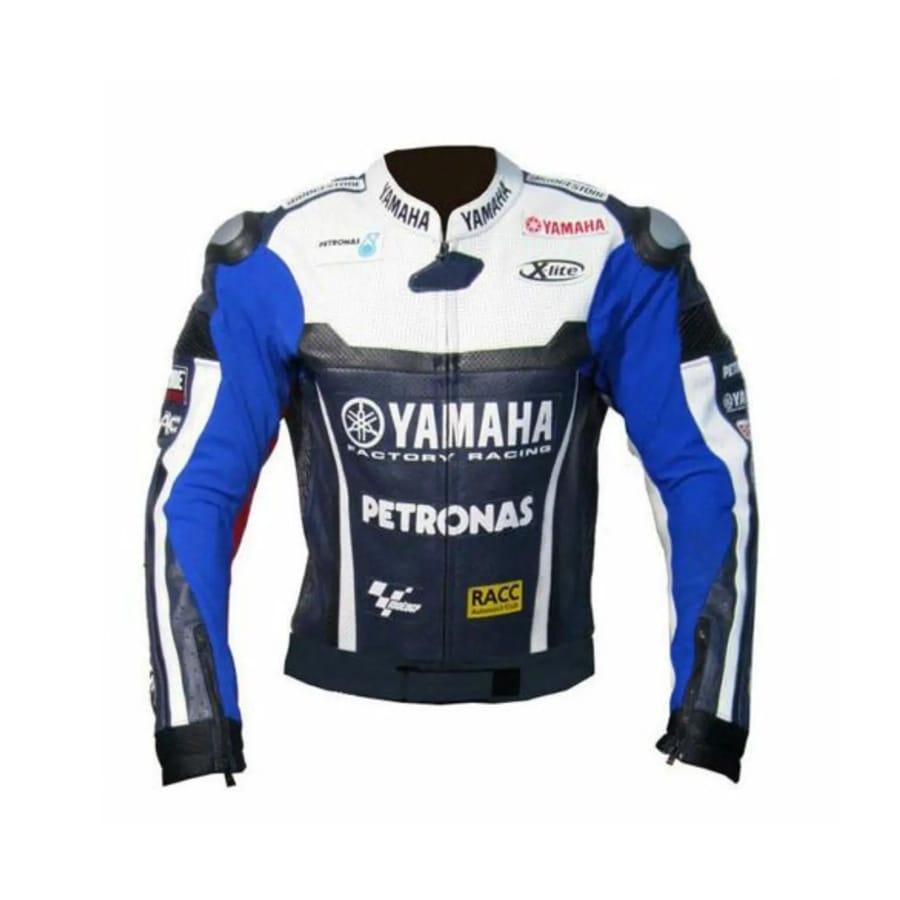 Yamaha Biker Racing Lederjacke – Handgefertigt aus Echtem Rindsleder