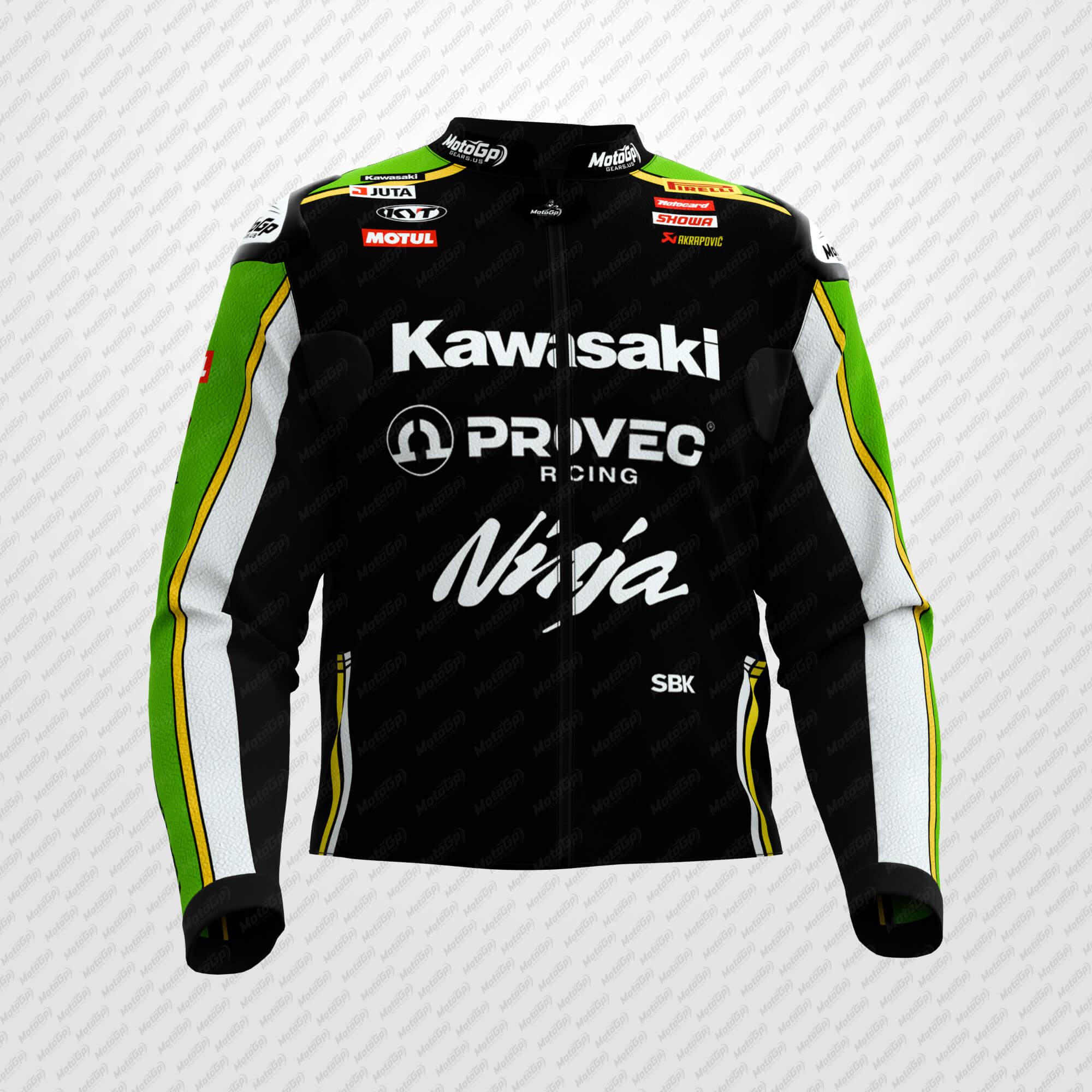 Chaqueta de Cuero Alex Lowes Kawasaki Ninja Racing Negra – Pro Rider Edition