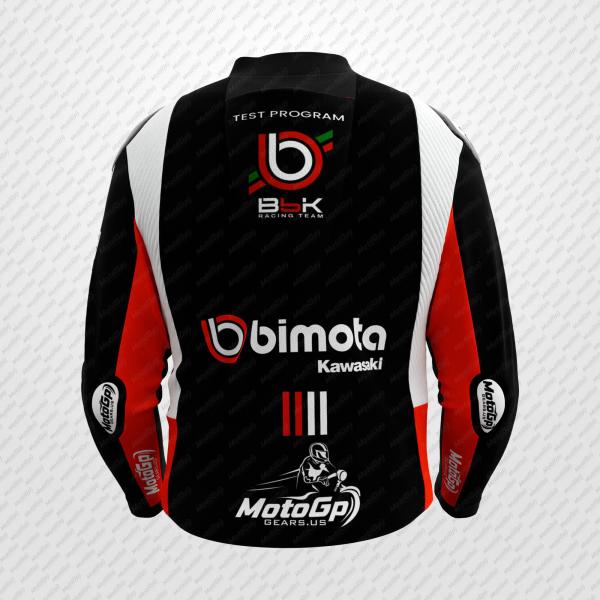 Giacca da Moto in Pelle Alex Lowes Kawasaki Bimota Team – Nera SBK 2025 Edition