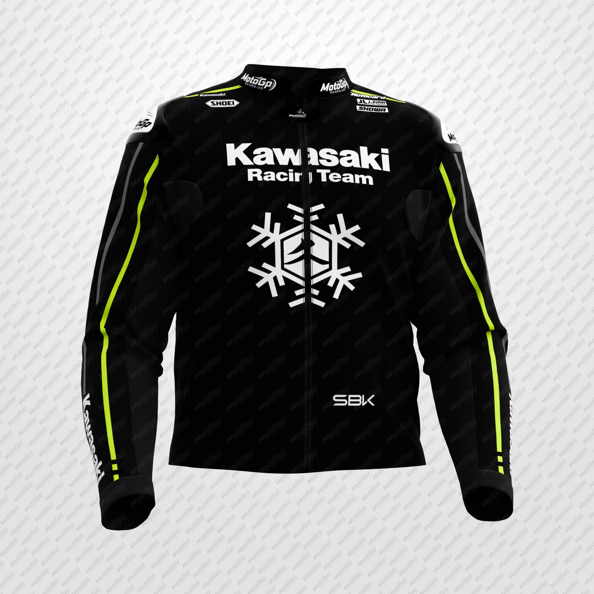 Chaqueta de Cuero Negra Axel Bassani Kawasaki – Edición Personalizada
