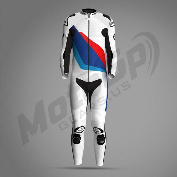 Combinaison de Course BMW 2024 Pro Race Comp Blanche – Cuir MotoGP Premium