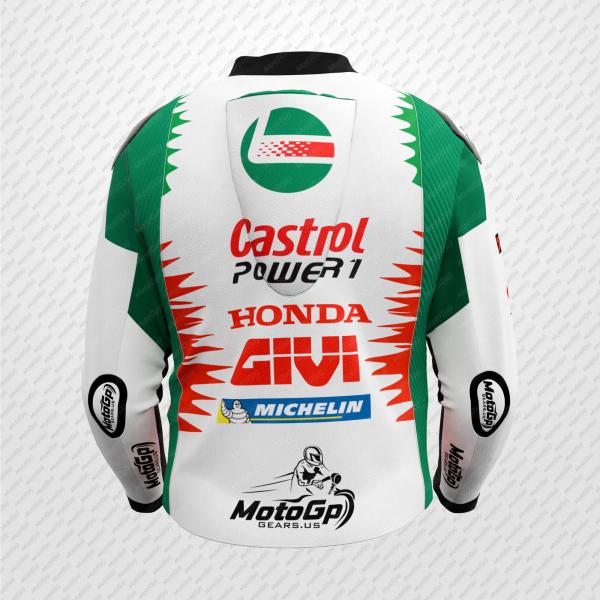 Giacca da Moto in Pelle Johann Zarco Castrol Honda 2025 – Edizione Pro