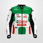 Combinaison en Cuir Johann Zarco Castrol Honda 2025 – Sur Mesure