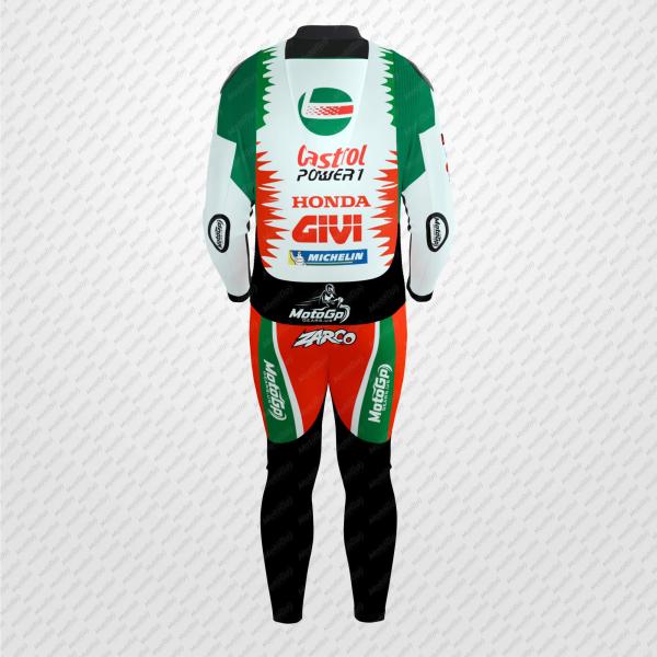 Combinaison en Cuir Johann Zarco Castrol Honda 2025 – Sur Mesure