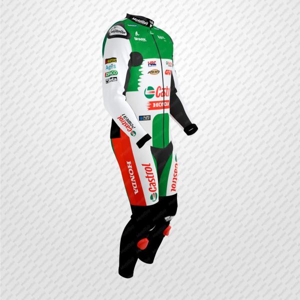 Combinaison en Cuir Johann Zarco Castrol Honda 2025 – Sur Mesure