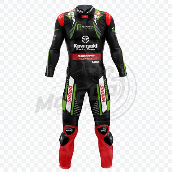 Kawasaki Leon Haslam 2019 Motorrad Lederanzug aus Rindsleder, Ein- oder Zweiteilig