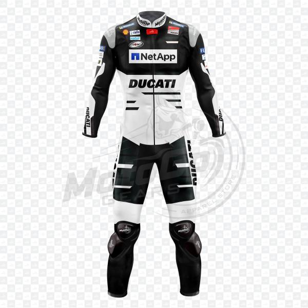 Combinaison Moto en Cuir Ducati Andrea Dovizioso 2018 Racing Black Une ou Deux Pièces