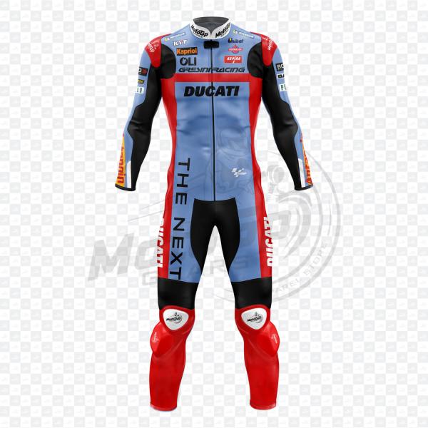 Fabio Di Giannantonio Sky Blue Ducati Leather Suit