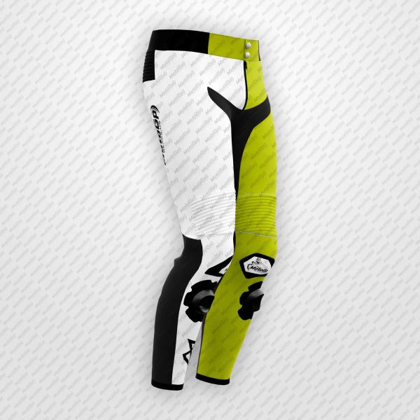 Pantalones de Moto Blancos VR46 Team Ducati – Cuero Premium