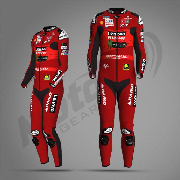 Combinaison Cuir Moto Francesco Bagnaia Ducati Lenovo – Sur Mesure