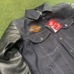 Harley Davidson Leather Sleeve Denim Jacket