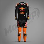 Combinaison en cuir Jack Miller KTM Red Bull 2024 Noir & Orange – Protection CE