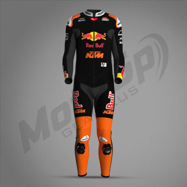 Combinaison en cuir Jack Miller KTM Red Bull 2024 Noir & Orange – Protection CE