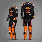 Combinaison en cuir Jack Miller KTM Red Bull 2024 Noir & Orange – Protection CE