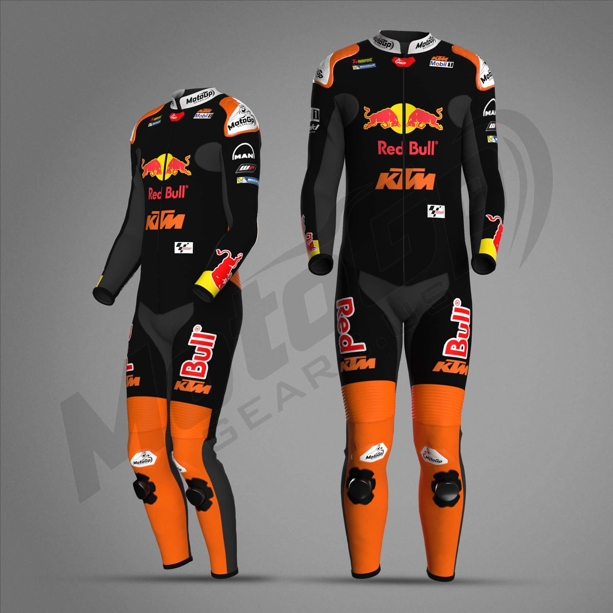 Combinaison en cuir Jack Miller KTM Red Bull 2024 Noir & Orange – Protection CE