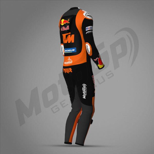 Combinaison en cuir Jack Miller KTM Red Bull 2024 Noir & Orange – Protection CE