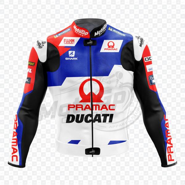 Giacca in Pelle Bovino Jorge Martin Ducati Biker Bianca – Edizione 2022