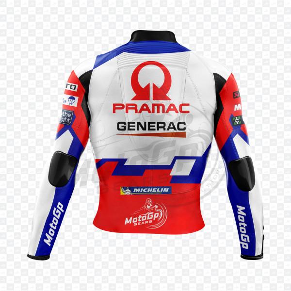 Veste en Cuir Bovin Jorge Martin Ducati Biker Blanche – Édition 2022