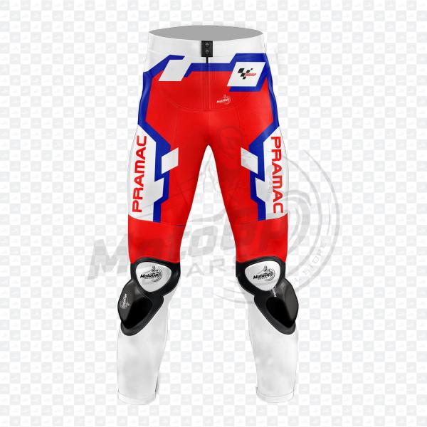 Veste en Cuir Bovin Jorge Martin Ducati Biker Blanche – Édition 2022