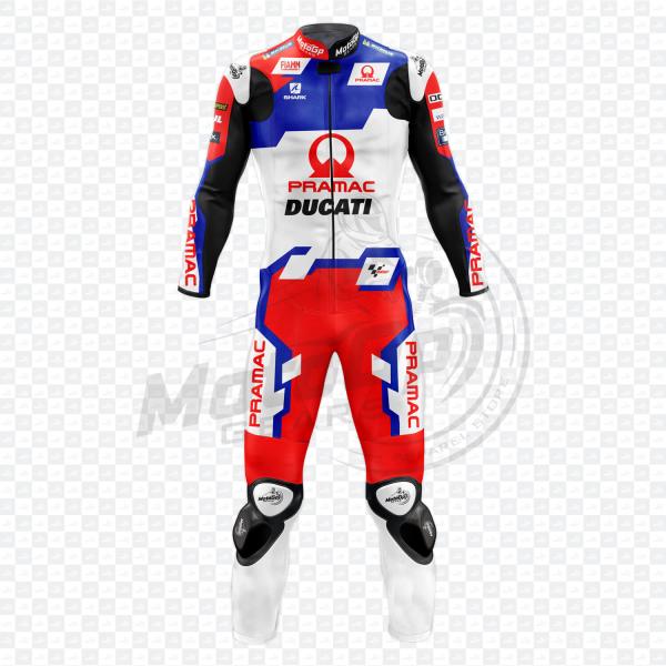 Jorge Martin Ducati Biker Weißer Leder-Rennanzug