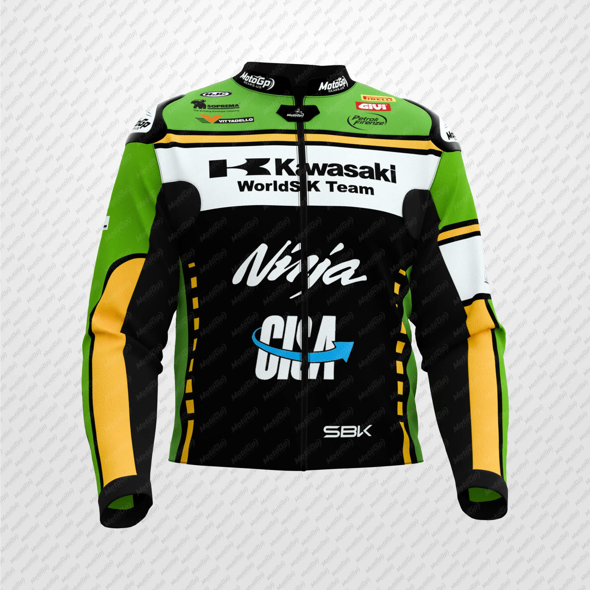 Chaqueta de Cuero Garrett Gerloff Kawasaki – SBK 2025 Edition