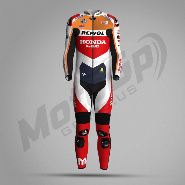 Combinaison de Course Luca Marini Honda Repsol 2024 – Cuir MotoGP