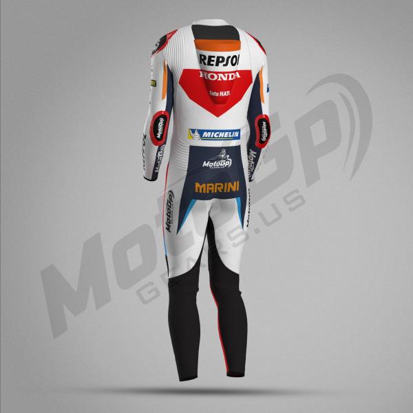 Combinaison de Course Luca Marini Honda Repsol 2024 – Cuir MotoGP