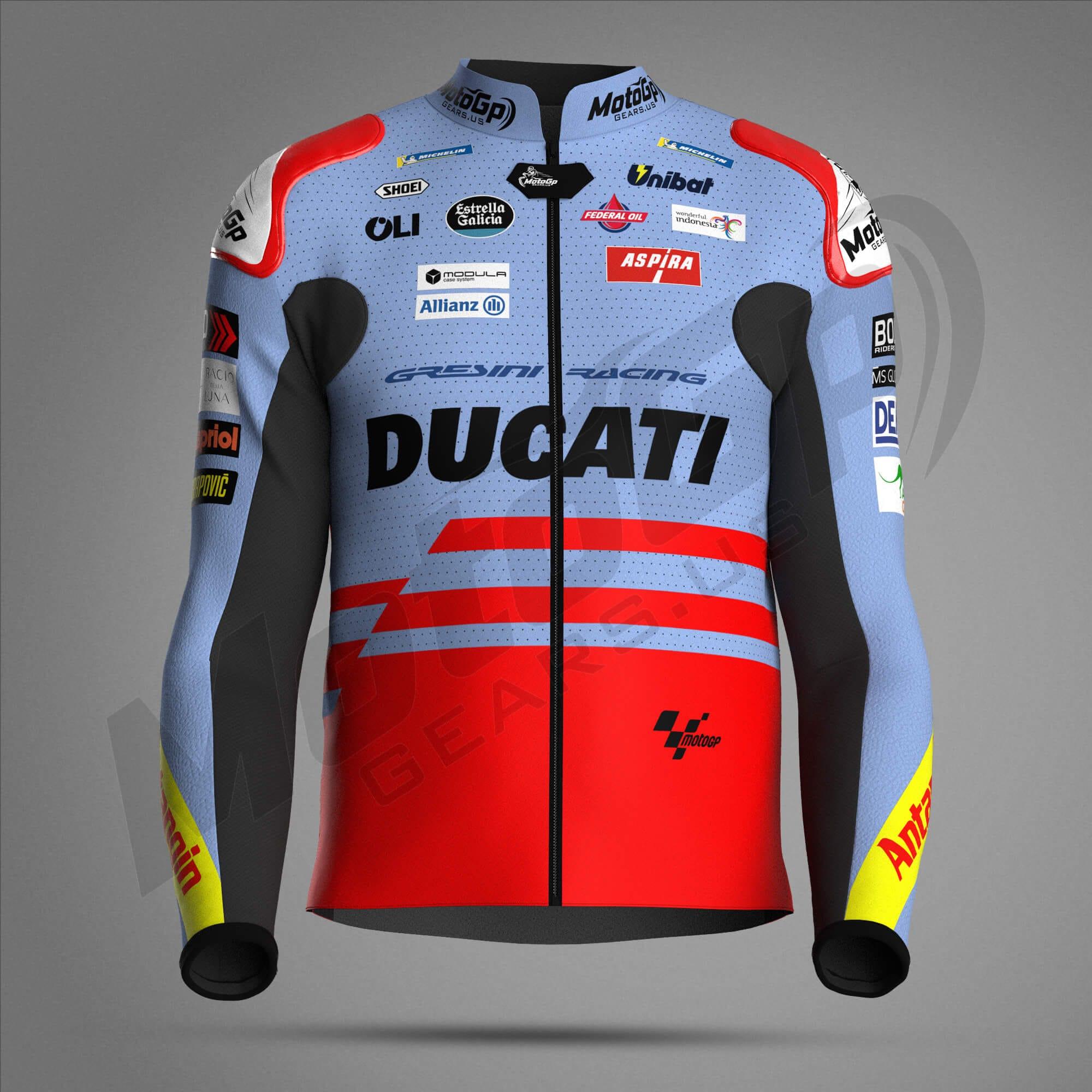 Veste de Course Marc Marquez Ducati Gresini 2024 – Cuir MotoGP