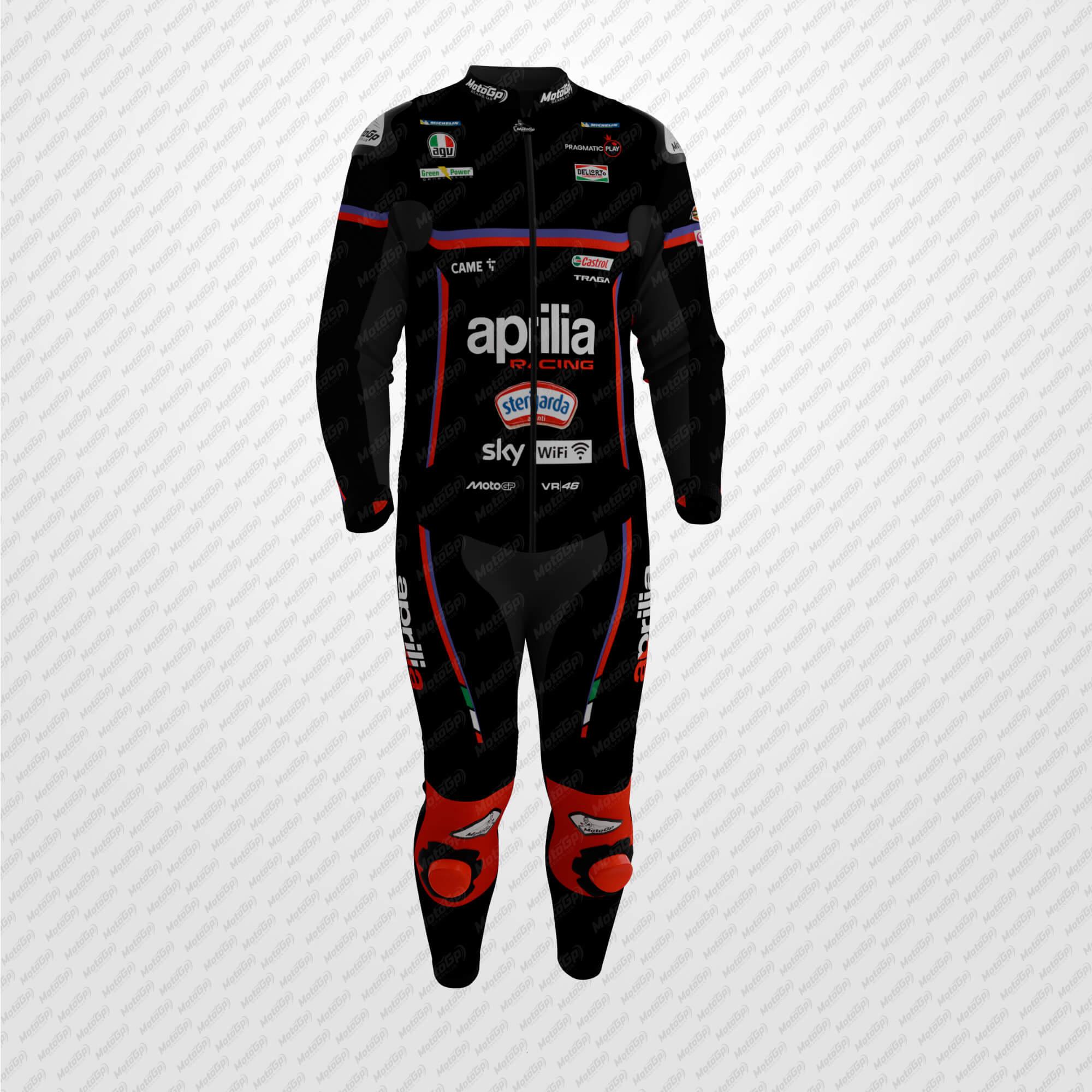 Combinaison de Course Marco Bezzecchi Aprilia MotoGP 2025 – Cuir Premium Certifié CE