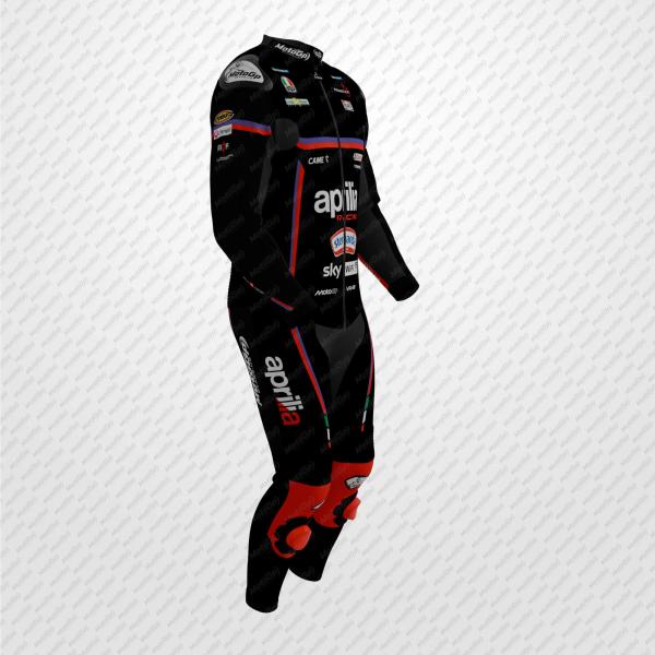Combinaison de Course Marco Bezzecchi Aprilia MotoGP 2025 – Cuir Premium Certifié CE