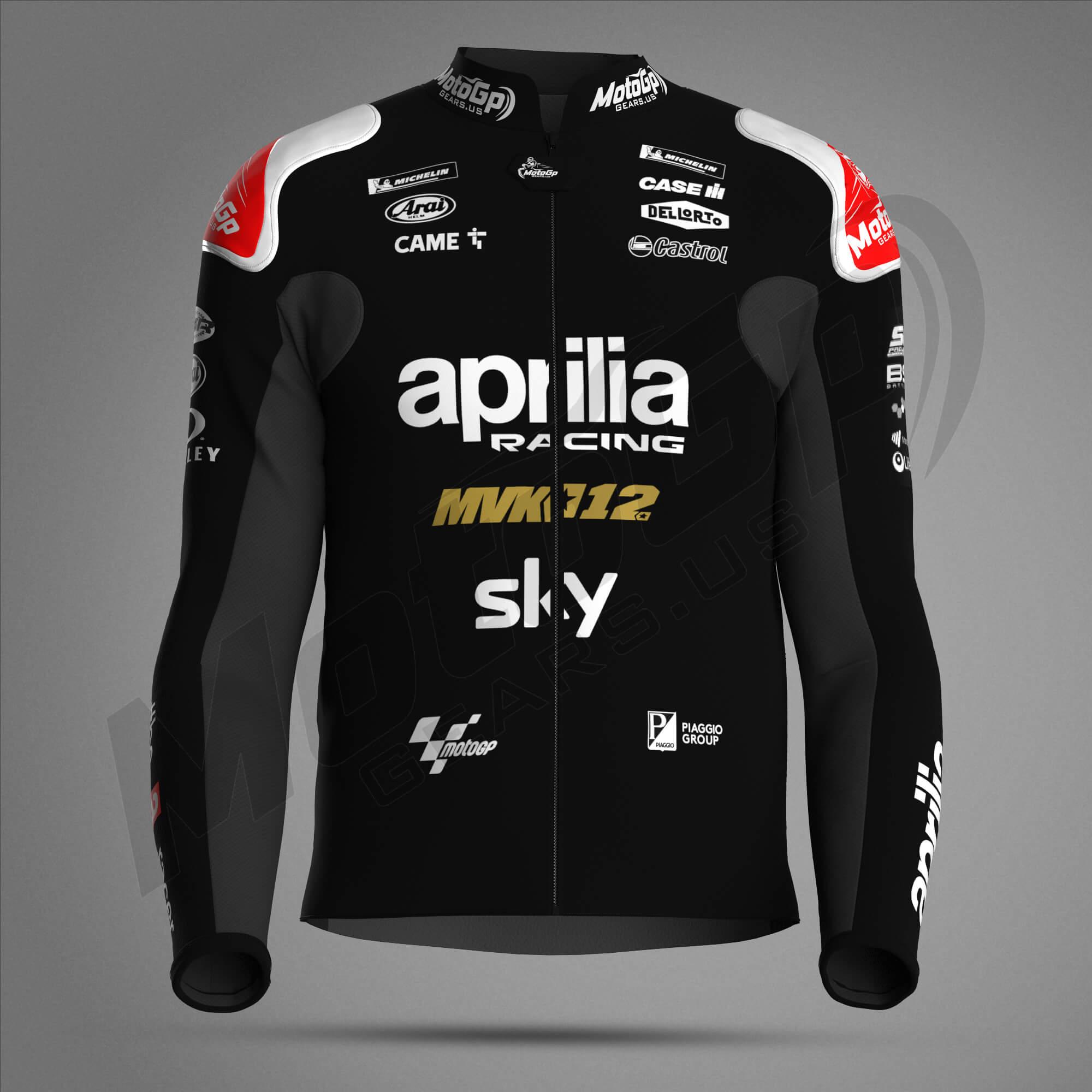 Giacca da Corsa Maverick Viñales Moto 2024 Aprilia – Pelle MotoGP