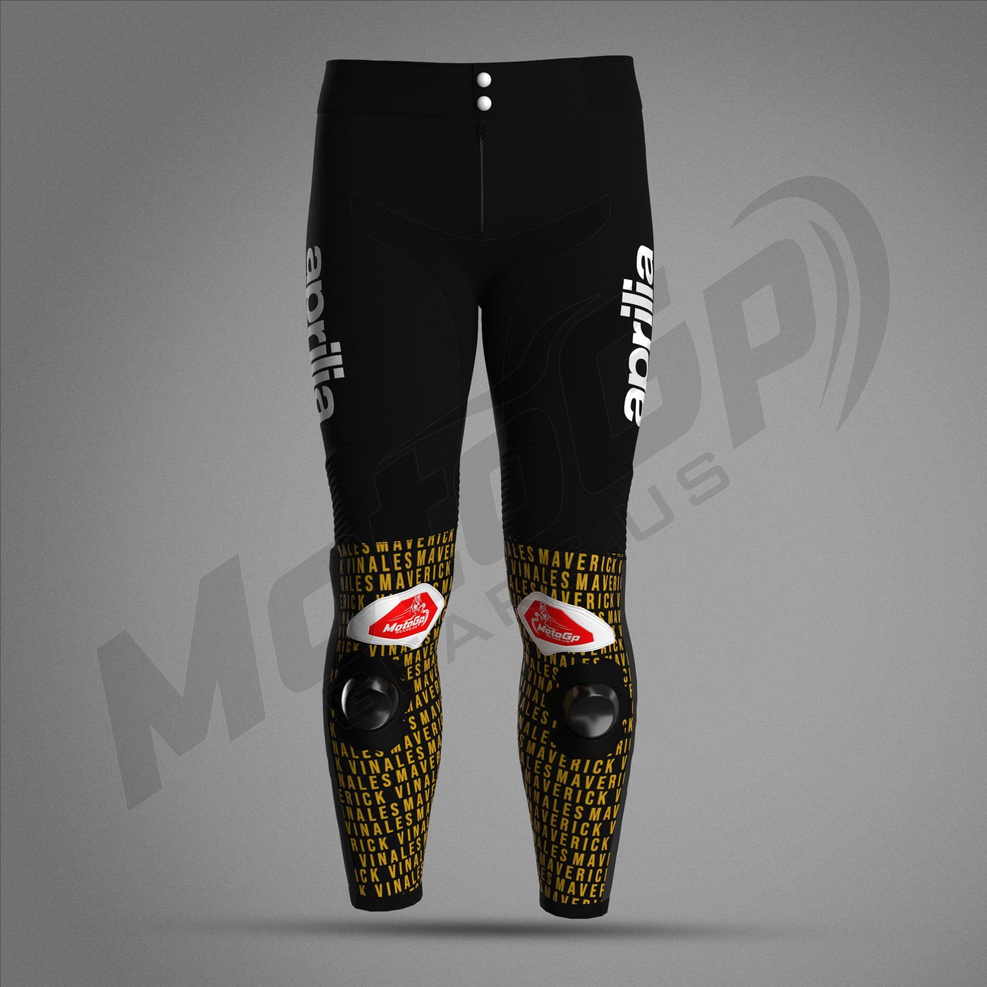 Maverick Viñales 2024 Aprilia Leder Goldhose – CE-zertifizierter Rennschutz